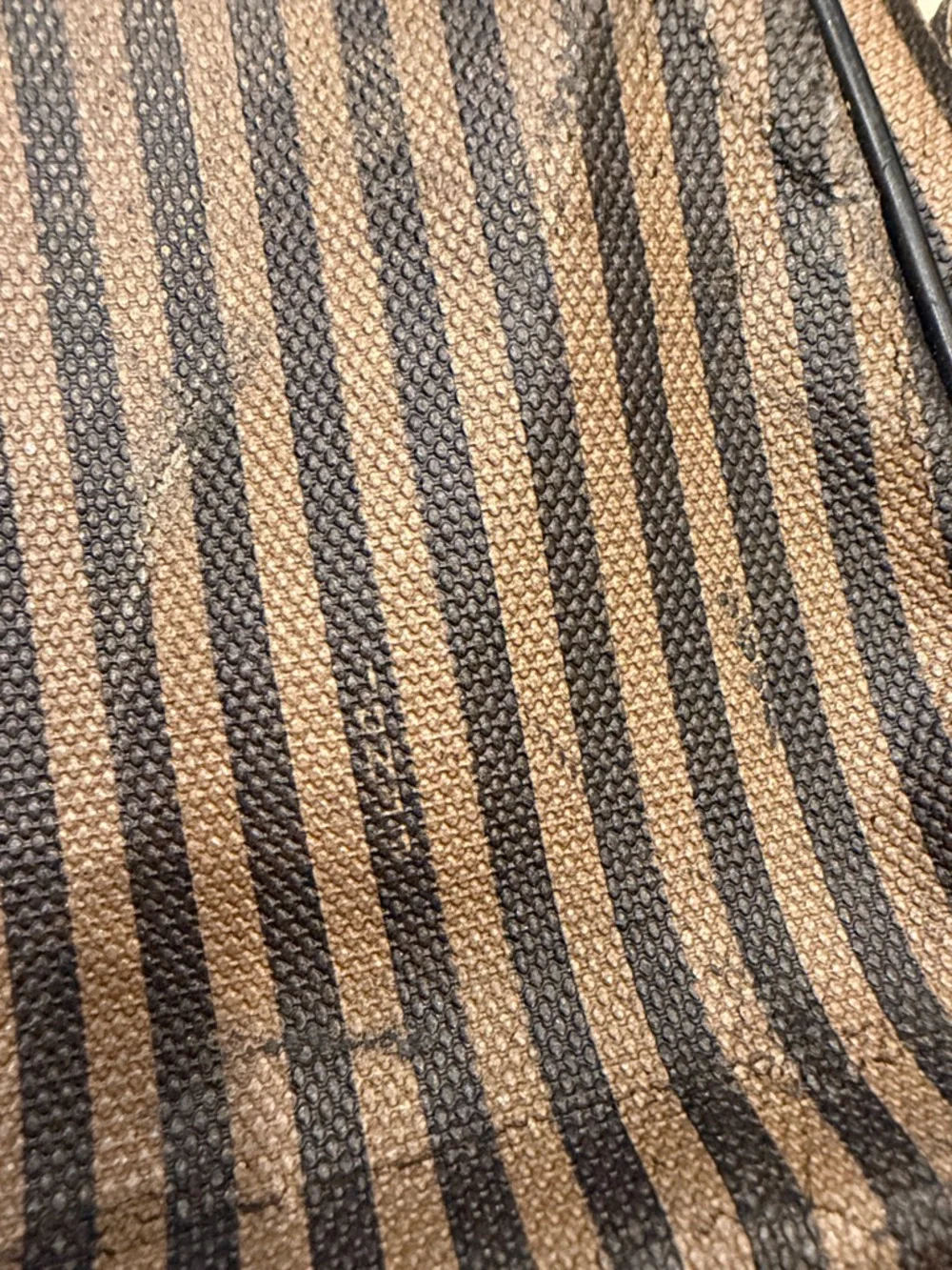 Vintage Fendi Brown and Black Striped Messenger Crossbody - Picture 7 of 14